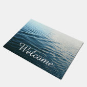 Shades of Blue Water Abstract Natuur Fotografie Deurmat (Schuin)