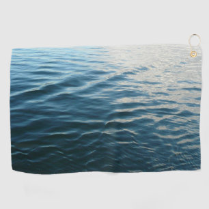 Shades of Blue Water Abstract Natuur Fotografie Golfhanddoek
