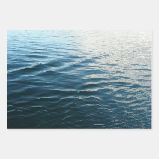 Shades of Blue Water Abstract Natuur Fotografie Inpakpapier Vel (Voorkant 2)