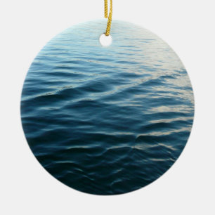 Shades of Blue Water Abstract Natuur Fotografie Keramisch Ornament