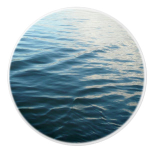 Shades of Blue Water Abstract Natuur Fotografie Keramische Knop