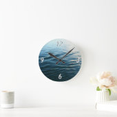 Shades of Blue Water Abstract Natuur Fotografie Ronde Klok (Huis)