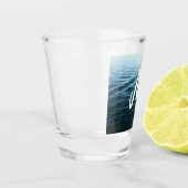 Shades of Blue Water Abstract Natuur Fotografie Shot Glas (Links)