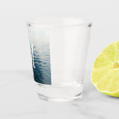 Shades of Blue Water Abstract Natuur Fotografie Shot Glas (Rechts)