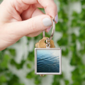 Shades of Blue Water Abstract Natuur Fotografie Sleutelhanger (Hand)