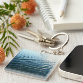 Shades of Blue Water Abstract Natuur Fotografie Sleutelhanger (Voorkant Rechts)