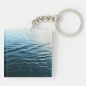 Shades of Blue Water Abstract Natuur Fotografie Sleutelhanger (Achterkant)