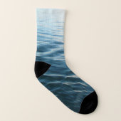 Shades of Blue Water Abstract Natuur Fotografie Sokken (Rechts - buiten)