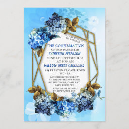 Shades of Blue Waterverf Confirmation-uitnodiging Kaart