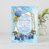 Shades of Blue Waterverf Hydrangeas Bachelorette Kaart (Staand voorkant)