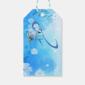Shades of Blue Waterverf Hydrangeas Cadeaulabel (Achterkant)