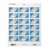 Shades of Blue Waterverf Hydrangeas Etiket (Full Sheet)