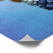 Shades of Blue Waterverf Hydrangeas Favors Poster (Hoek)