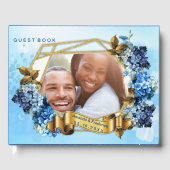 Shades of Blue Waterverf Hydrangeas Gastenboek (Voorkant)