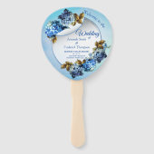 Shades of Blue Waterverf Hydrangeas Handwaaier (Voorkant)