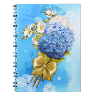 Shades of Blue Waterverf Hydrangeas Notitieboek