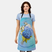 Shades of Blue Waterverf Hydrangeas Schort (Gedragen)