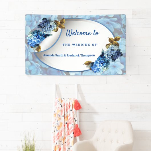 Shades of Blue Waterverf Hydrangeas Spandoek (Insitu)