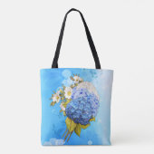 Shades of Blue Waterverf Hydrangeas Tote Bag (Achterkant)