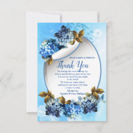 Shades of Blue Waterverf HydrangeasHartelijk dank, RSVP Kaartje