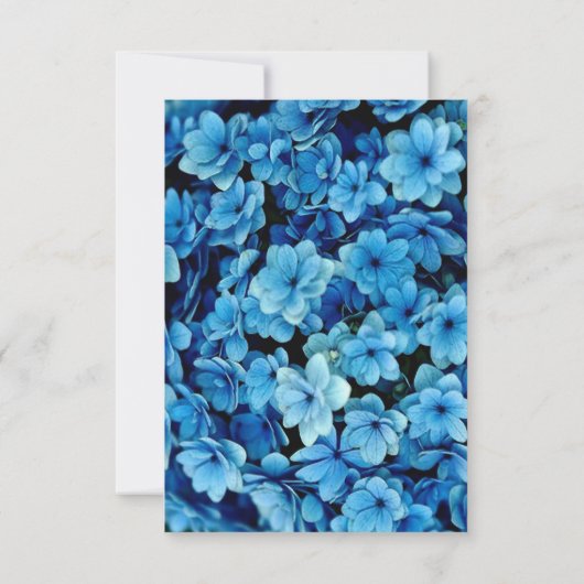 Shades of Blue Waterverf HydrangeasHartelijk dank, RSVP Kaartje (Achterkant)