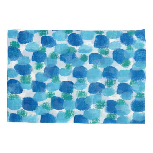 Shades of Blue Waterverf Strokes Original Design Kussensloop (Achterkant)