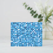 Shades of Blue 'Watery' Mosaic Tiles Pattern Briefkaart (Staand voorkant)