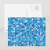 Shades of Blue 'Watery' Mosaic Tiles Pattern Briefkaart (Voorkant / Achterkant)