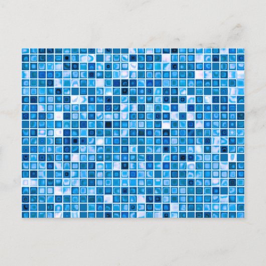 Shades of Blue 'Watery' Mosaic Tiles Pattern Briefkaart (Voorkant)