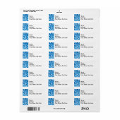 Shades of Blue 'Watery' Mosaic Tiles Pattern Etiket (Full Sheet)