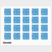 Shades of Blue 'Watery' Mosaic Tiles Pattern Vierkante Sticker (Vel)