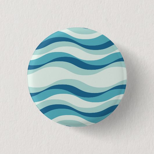 Shades of Blue Waves Pattern Ronde Button 3,2 Cm (Voorkant)