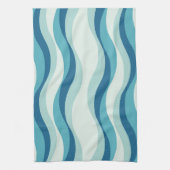 Shades of Blue Waves Pattern Theedoek (Verticaal)