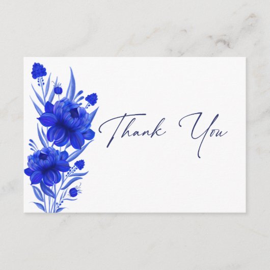 Shades of Blue Wedding Bedankt Informatiekaartje (Voorkant)