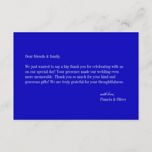 Shades of Blue Wedding Bedankt Informatiekaartje (Achterkant)