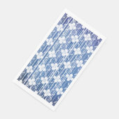 Shades of Blue White Ombre Striped Flowers Pattern Servet (Hoek)