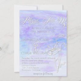 SHADES OF BLUES WATERVERF POPPIES BRUILOFT KAART