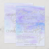 SHADES OF BLUES WATERVERF POPPIES BRUILOFT KAART (Voorkant / Achterkant)