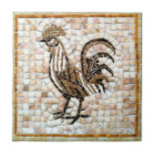 Shades of Brown and Black Mosaic Chicken Design Tegeltje (Voorkant)