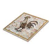 Shades of Brown and Black Mosaic Chicken Design Tegeltje (Zijkant)