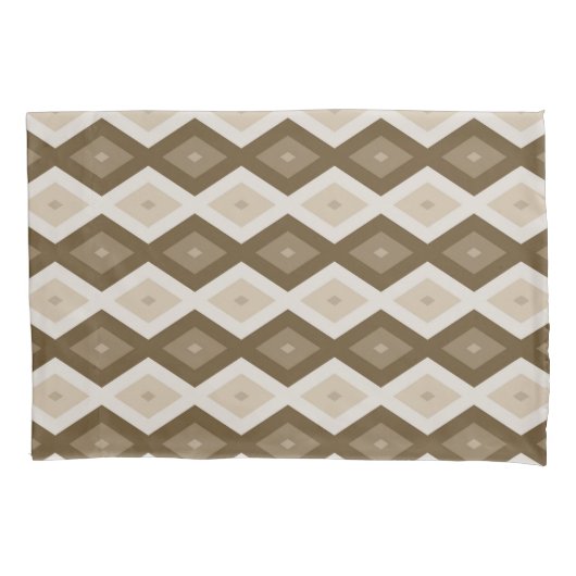 Shades of brown diamond pattern kussensloop (Voorkant)