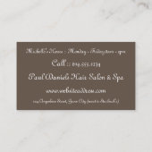 Shades of Brown Hair 2 Salon Visitekaartjes (Achterkant)