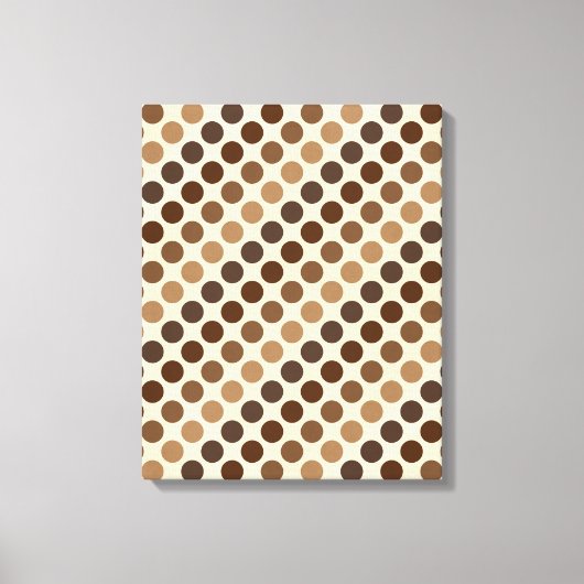 Shades of Brown Polka Dots van Shirley Taylor Canvas Afdruk (Voorkant)