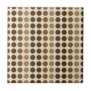 Shades of Brown Polka Dots van Shirley Taylor Tegeltje