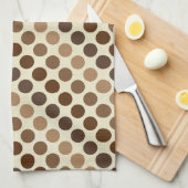 Shades of Brown Polka Dots van Shirley Taylor Theedoek (Quarter Fold)