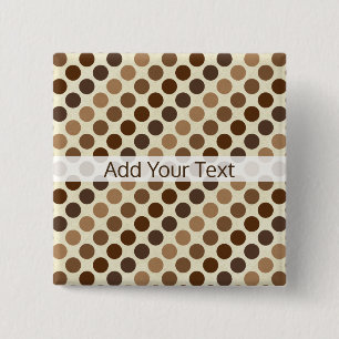 Shades of Brown Polka Dots van Shirley Taylor Vierkante Button 5,1 Cm