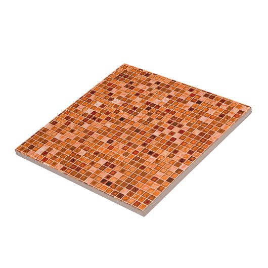Shades of Copper Tan 'Watery' mosaic Tile Pattern Tegeltje (Zijkant)