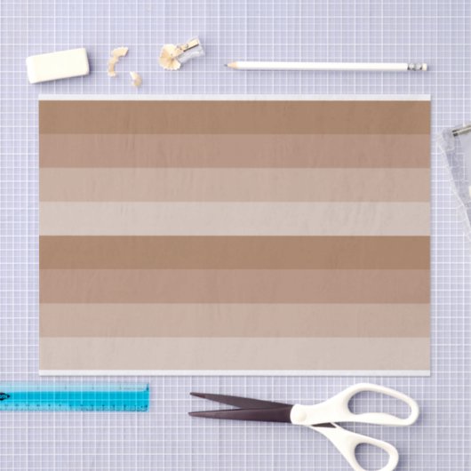 Shades of Creamy Brown Stripes Tissuepapier (Craft)