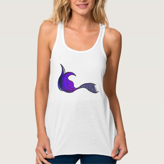 Shades of Dark Paarse Mermaid Tail Tanktop (Voorkant)