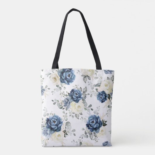 Shades of Dusty Paars Blooms Moody Floral Tote Bag (Achterkant)